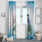 Australia Azure Kingfisher Window Curtain Ceyx Azureus Sacred Lotus Watercolor - Aussie Hoodie