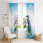Australia Azure Kingfisher Window Curtain Ceyx Azureus Sacred Lotus Watercolor - Aussie Hoodie