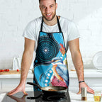 Australia Azure Kingfisher Apron Australian Native Flowers Indigenous Art - Aussie Hoodie