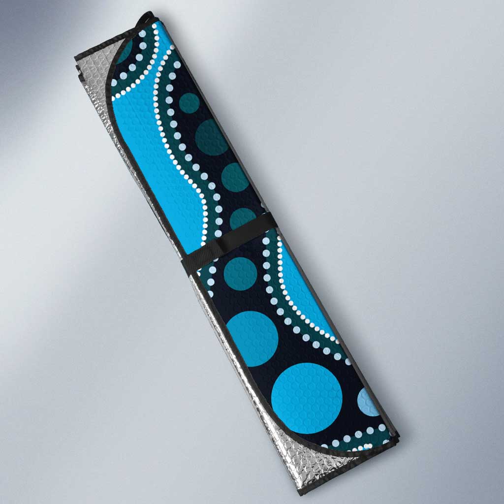 Australia Azure Kingfisher Auto Sun Shade Australian Native Flowers Indigenous Art - Aussie Hoodie