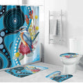 Australia Azure Kingfisher Bathroom Set Australian Native Flowers Indigenous Art - Aussie Hoodie