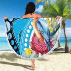 Australia Azure Kingfisher Beach Blanket Australian Native Flowers Indigenous Art - Aussie Hoodie
