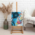Australia Azure Kingfisher Canvas Wall Art Australian Native Flowers Indigenous Art - Aussie Hoodie