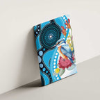 Australia Azure Kingfisher Canvas Wall Art Australian Native Flowers Indigenous Art - Aussie Hoodie