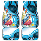 Australia Azure Kingfisher Car Mats Australian Native Flowers Indigenous Art - Aussie Hoodie