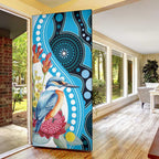 Australia Azure Kingfisher Door Cover Australian Native Flowers Indigenous Art - Aussie Hoodie