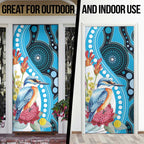 Australia Azure Kingfisher Door Cover Australian Native Flowers Indigenous Art - Aussie Hoodie