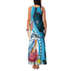 Australia Azure Kingfisher Family Matching Tank Maxi Dress and Hawaiian Shirt Australian Native Flowers Indigenous Art - Aussie Hoodie