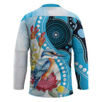 Australia Azure Kingfisher Hockey Jersey Australian Native Flowers Indigenous Art - Aussie Hoodie