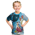 Australia Azure Kingfisher Kid T Shirt Australian Native Flowers Indigenous Art - Aussie Hoodie