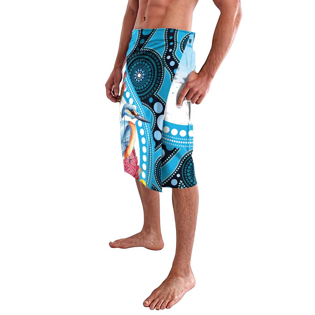 Australia Azure Kingfisher Lavalava Australian Native Flowers Indigenous Art - Aussie Hoodie