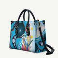 Australia Azure Kingfisher Leather Bag Australian Native Flowers Indigenous Art - Aussie Hoodie