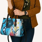 Australia Azure Kingfisher Leather Bag Australian Native Flowers Indigenous Art - Aussie Hoodie