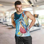 Australia Azure Kingfisher Men Tank Top Australian Native Flowers Indigenous Art - Aussie Hoodie