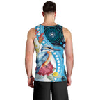 Australia Azure Kingfisher Men Tank Top Australian Native Flowers Indigenous Art - Aussie Hoodie