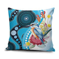 Australia Azure Kingfisher Pillow Cover Australian Native Flowers Indigenous Art - Aussie Hoodie