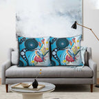 Australia Azure Kingfisher Pillow Cover Australian Native Flowers Indigenous Art - Aussie Hoodie