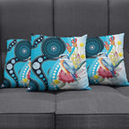 Australia Azure Kingfisher Pillow Cover Australian Native Flowers Indigenous Art - Aussie Hoodie