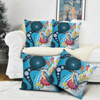 Australia Azure Kingfisher Pillow Cover Australian Native Flowers Indigenous Art - Aussie Hoodie