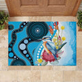 Australia Azure Kingfisher Rubber Doormat Australian Native Flowers Indigenous Art - Aussie Hoodie