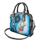 Australia Azure Kingfisher Shoulder Handbag Australian Native Flowers Indigenous Art - Aussie Hoodie