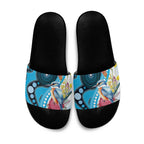 Australia Azure Kingfisher Slide Sandals Australian Native Flowers Indigenous Art - Aussie Hoodie
