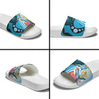 Australia Azure Kingfisher Slide Sandals Australian Native Flowers Indigenous Art - Aussie Hoodie