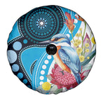 Australia Azure Kingfisher Spare Tire Cover Australian Native Flowers Indigenous Art - Aussie Hoodie