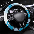 Australia Azure Kingfisher Steering Wheel Cover Australian Native Flowers Indigenous Art - Aussie Hoodie