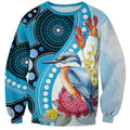Australia Azure Kingfisher Sweatshirt Australian Native Flowers Indigenous Art - Aussie Hoodie