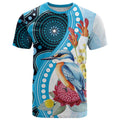 Australia Azure Kingfisher T Shirt Australian Native Flowers Indigenous Art - Aussie Hoodie