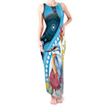 Australia Azure Kingfisher Tank Maxi Dress Australian Native Flowers Indigenous Art - Aussie Hoodie