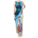Australia Azure Kingfisher Tank Maxi Dress Australian Native Flowers Indigenous Art - Aussie Hoodie