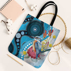 Australia Azure Kingfisher Tote Bag Australian Native Flowers Indigenous Art - Aussie Hoodie
