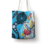 Australia Azure Kingfisher Tote Bag Australian Native Flowers Indigenous Art - Aussie Hoodie