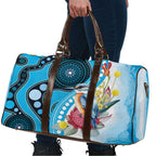 Australia Azure Kingfisher Travel Bag Australian Native Flowers Indigenous Art - Aussie Hoodie