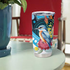 Australia Azure Kingfisher Tumbler Cup Australian Native Flowers Indigenous Art - Aussie Hoodie