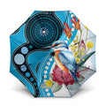 Australia Azure Kingfisher Umbrella Australian Native Flowers Indigenous Art - Aussie Hoodie