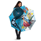 Australia Azure Kingfisher Umbrella Australian Native Flowers Indigenous Art - Aussie Hoodie