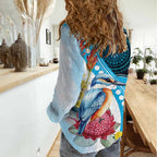 Australia Azure Kingfisher Women Casual Shirt Australian Native Flowers Indigenous Art - Aussie Hoodie