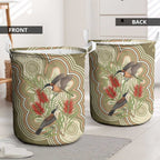Australia Eastern Spinebill Laundry Basket Aussie Honeyeater Bottlebrush Indigenous Art - Aussie Hoodie