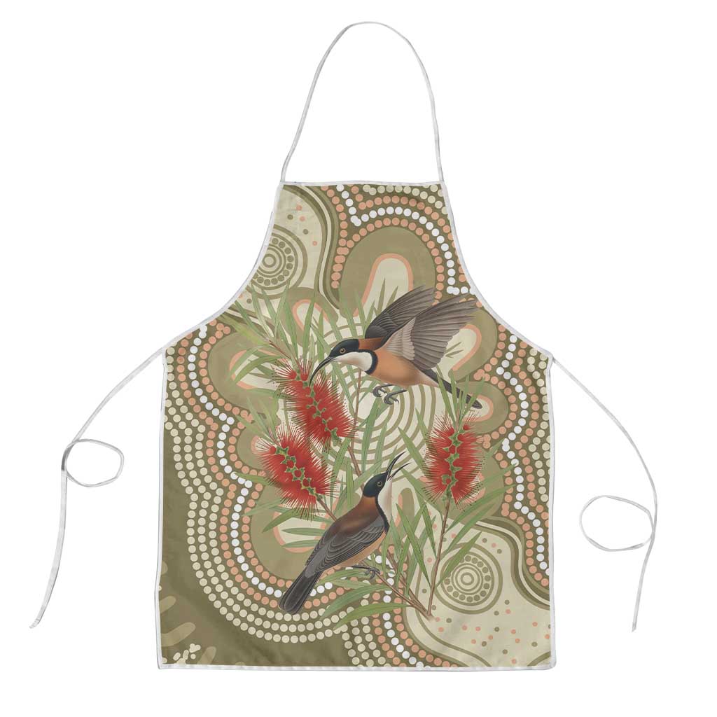 Australia Eastern Spinebill Apron Aussie Honeyeater Bottlebrush Indigenous Art - Aussie Hoodie