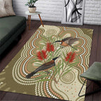 Australia Eastern Spinebill Area Rug Aussie Honeyeater Bottlebrush Indigenous Art - Aussie Hoodie