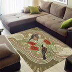 Australia Eastern Spinebill Area Rug Aussie Honeyeater Bottlebrush Indigenous Art - Aussie Hoodie