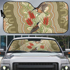 Australia Eastern Spinebill Auto Sun Shade Aussie Honeyeater Bottlebrush Indigenous Art - Aussie Hoodie
