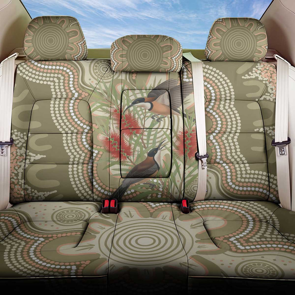 Australia Eastern Spinebill Back Car Seat Cover Aussie Honeyeater Bottlebrush Indigenous Art - Aussie Hoodie