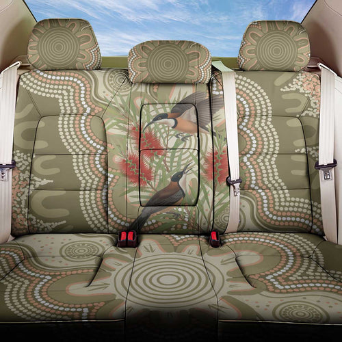 Australia Eastern Spinebill Back Car Seat Cover Aussie Honeyeater Bottlebrush Indigenous Art - Aussie Hoodie