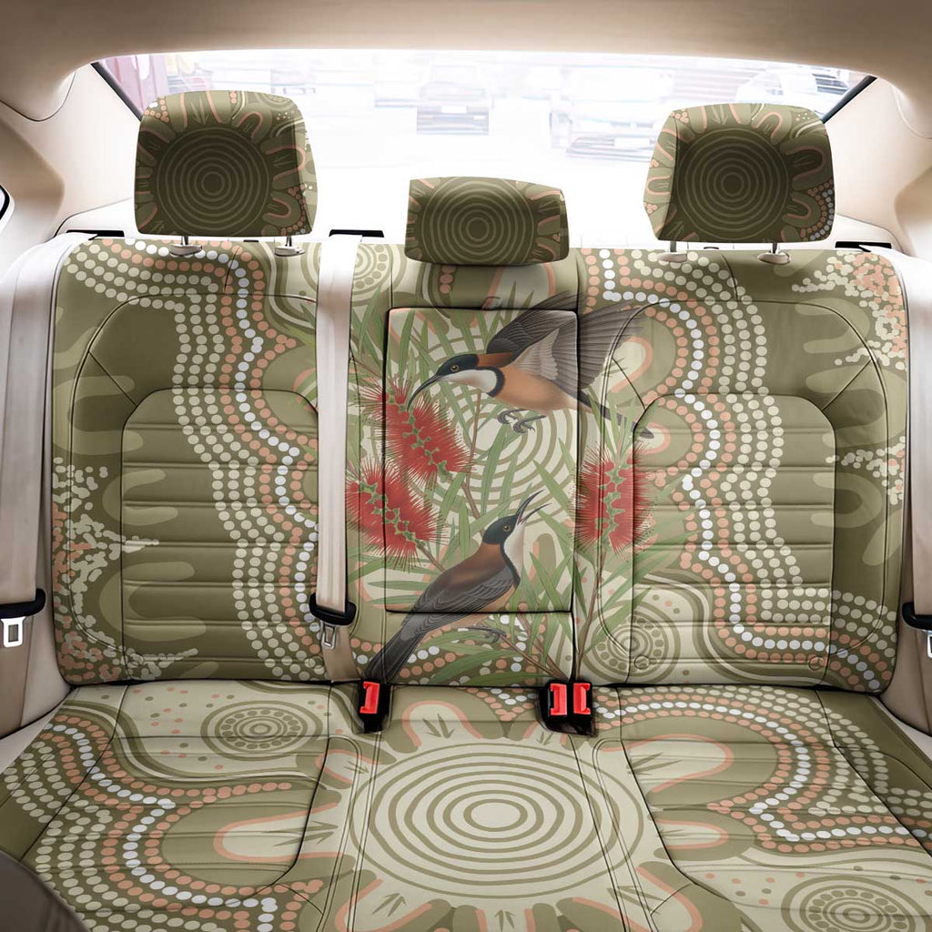 Australia Eastern Spinebill Back Car Seat Cover Aussie Honeyeater Bottlebrush Indigenous Art - Aussie Hoodie