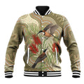 Australia Eastern Spinebill Baseball Jacket Aussie Honeyeater Bottlebrush Indigenous Art - Aussie Hoodie