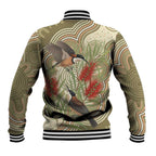Australia Eastern Spinebill Baseball Jacket Aussie Honeyeater Bottlebrush Indigenous Art - Aussie Hoodie